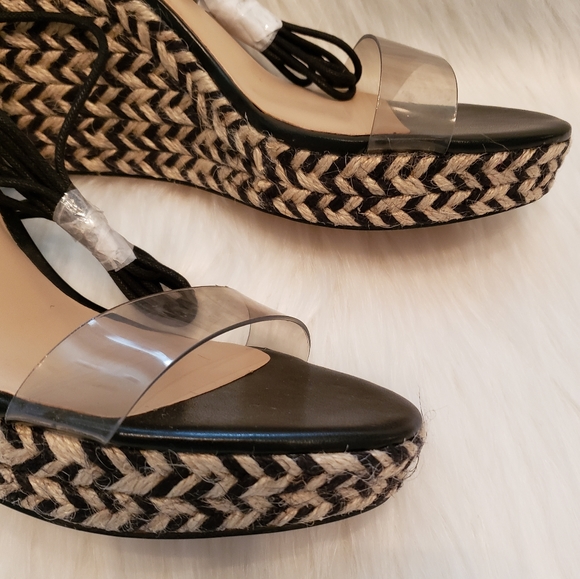NWOB Lace Up Espadrille Wedge - Picture 8 of 9
